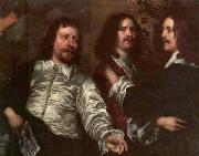 DOBSON, William The Painter with Sir Charles Cottrell and Sir Balthasar Gerbier dfg oil painting on canvas